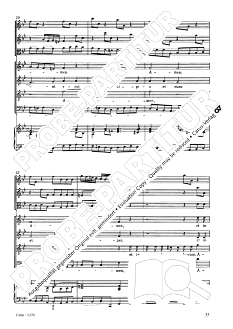 Magnificat in B flat major 4-Part scores gallery preview page 36