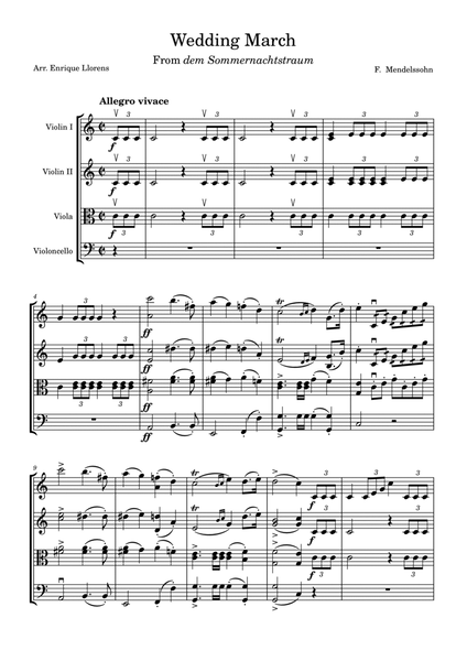 Mendelssohn - Wedding march (from Midsummer night's dream) image number null