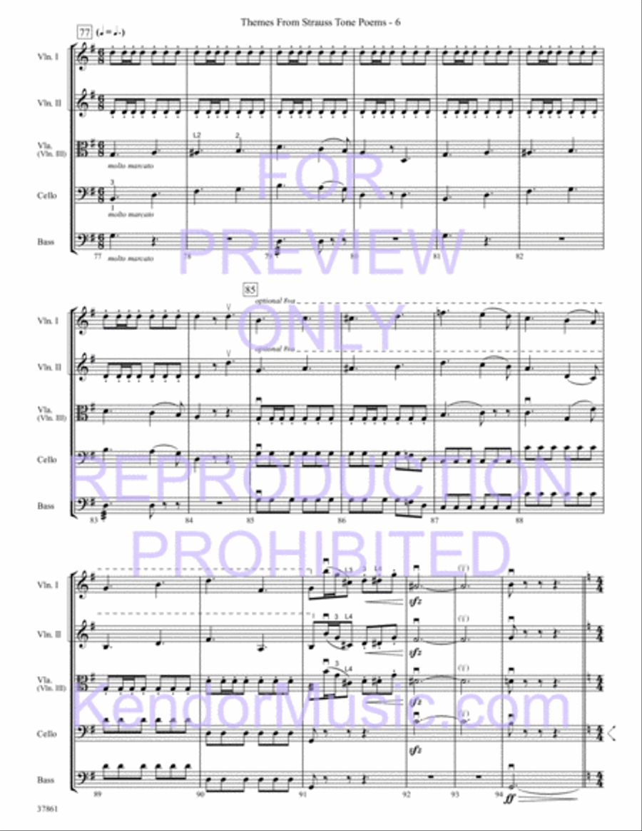 Themes From Strauss Tone Poems String Orchestra scores gallery preview page 8