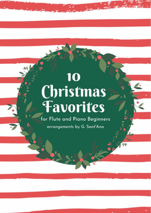 Book cover for 10 Christmas Favorites for Flute and Piano Beginners (Easy Flute / Easy Piano)