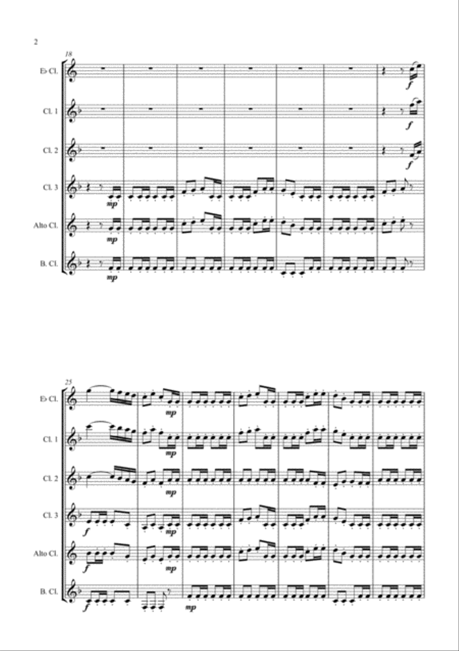 William Tell Overture - For Clarinet Quartet Clarinet Quartet scores gallery preview page 2