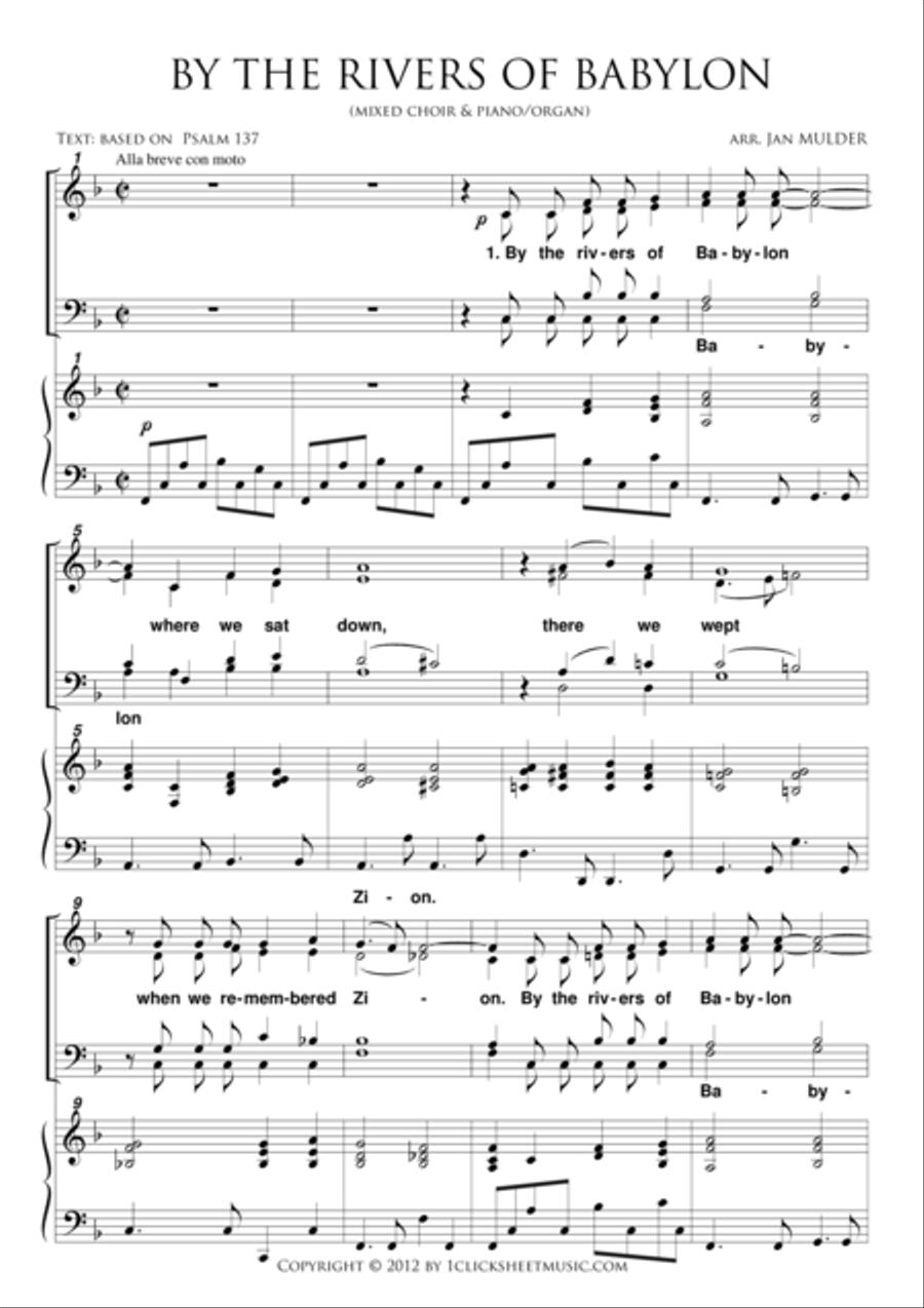 By the Rivers of Babylon 4-Part scores gallery preview page 1