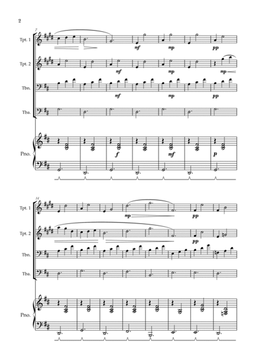 Gymnopédie no 1 | Brass Quartet | Original Key| Piano accompaniment |Easy intermediate image number null