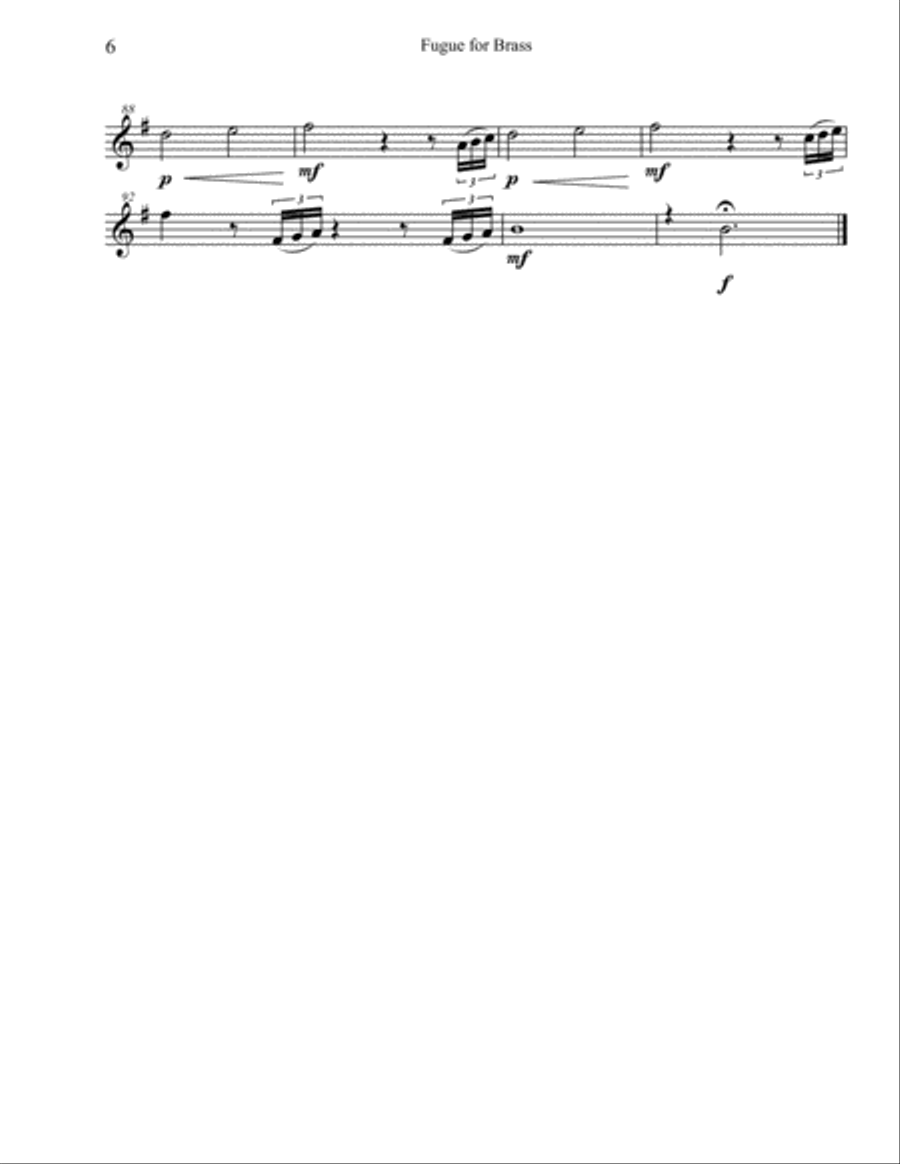 Fugue for Brass Quintet Fugue for Brass Quintet Brass Quintet scores gallery preview page 6