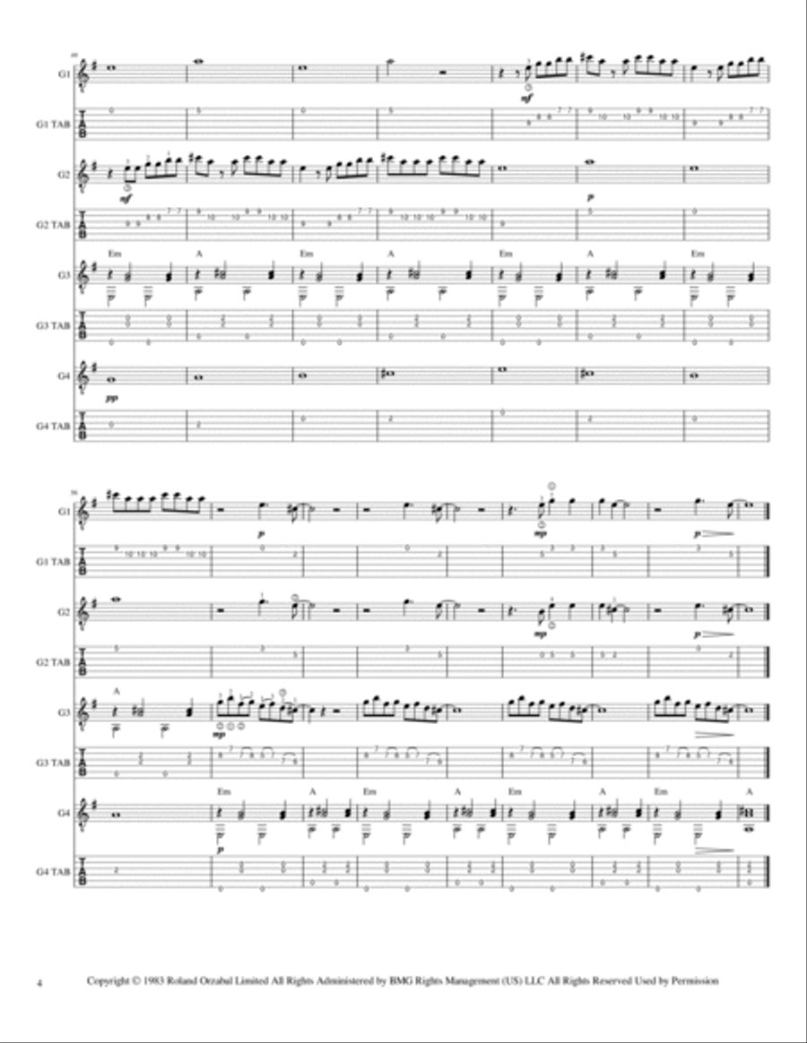 Mad World Acoustic Guitar scores gallery preview page 6