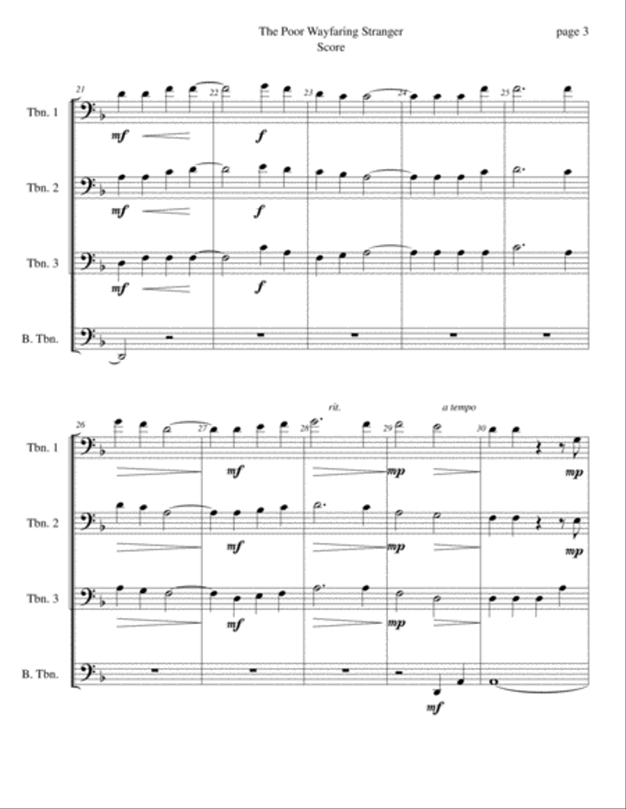 The Poor Wayfaring Stranger Piano scores gallery preview page 3
