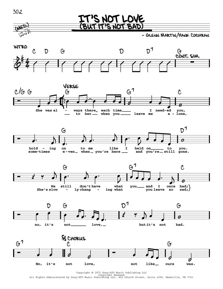 It's Not Love (But It's Not Bad) Voice scores gallery preview page 1