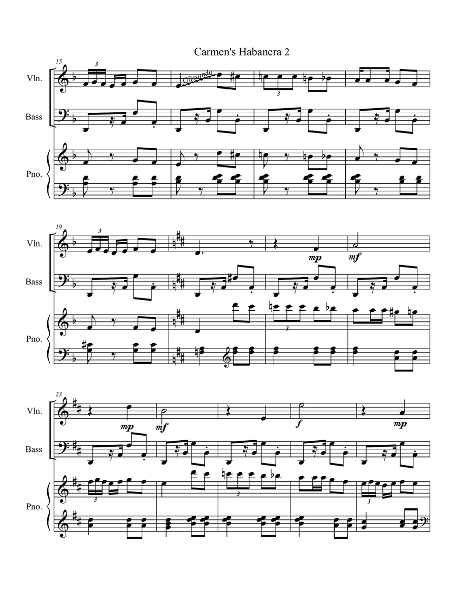 Carmen, GB 9 ; WD 31, Act I: V. Habanera Small Ensemble scores gallery preview page 2