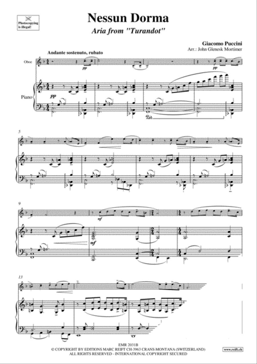 Nessun Dorma Piano Accompaniment scores gallery preview page 3