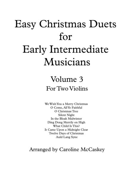 Easy Christmas Duets for Early Intermediate Violin Duet Volume 3