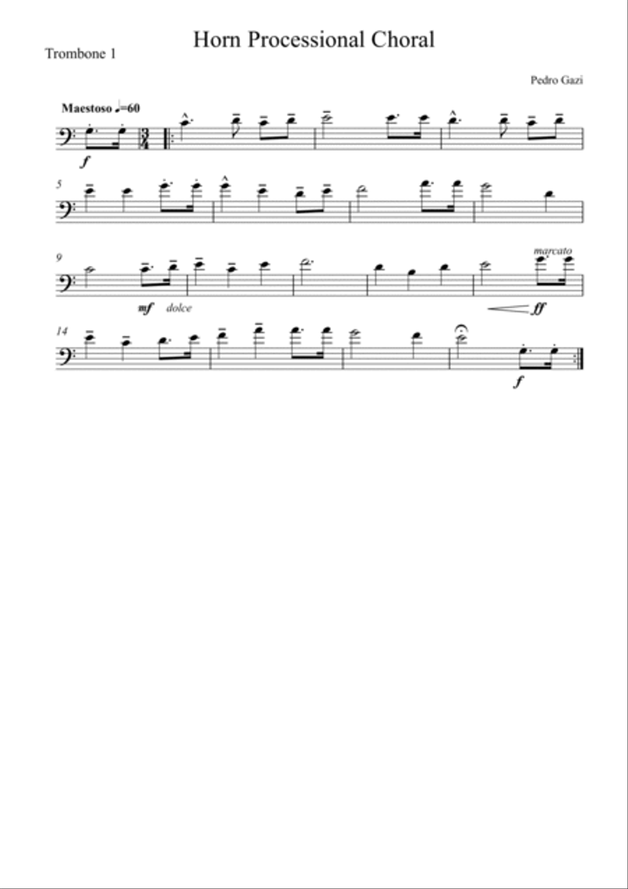 Horn Processional Choral 4-Part scores gallery preview page 2