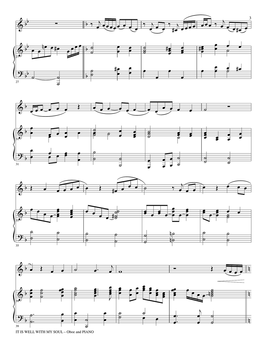It Is Well With My Soul (Oboe Pn duet with Ob Part) Woodwind Duet scores gallery preview page 3