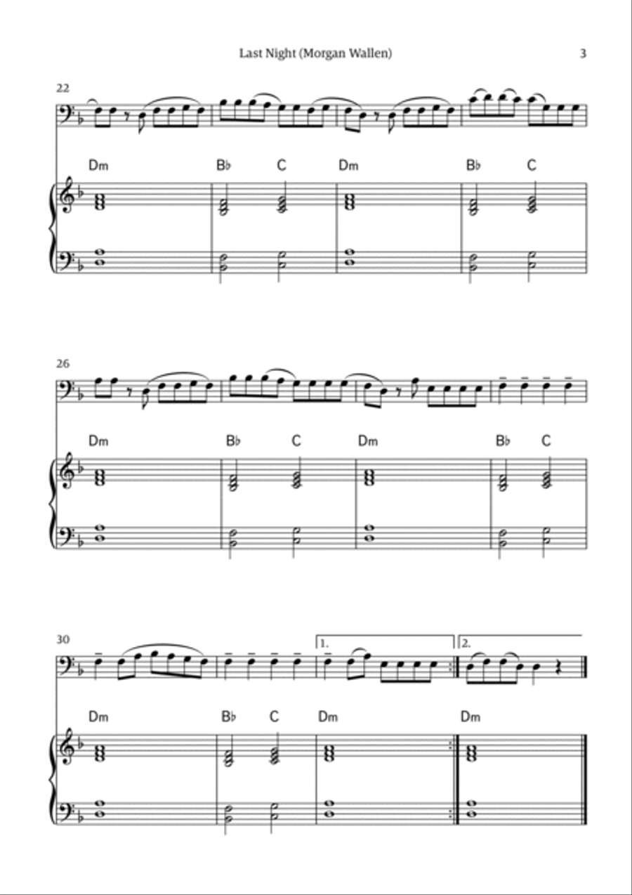 Last Night Piano scores gallery preview page 3