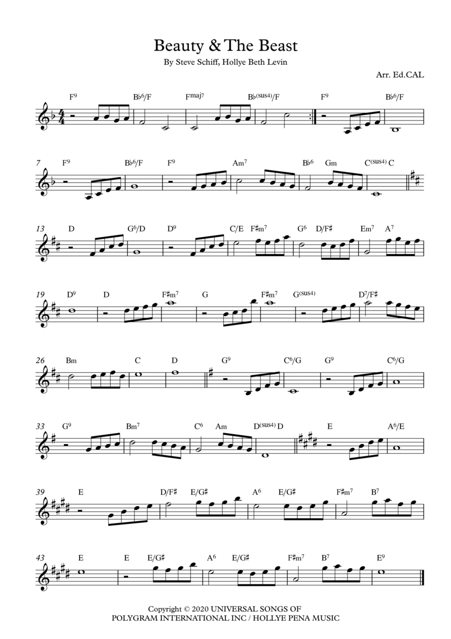 Beauty And The Beast Voice scores gallery preview page 1