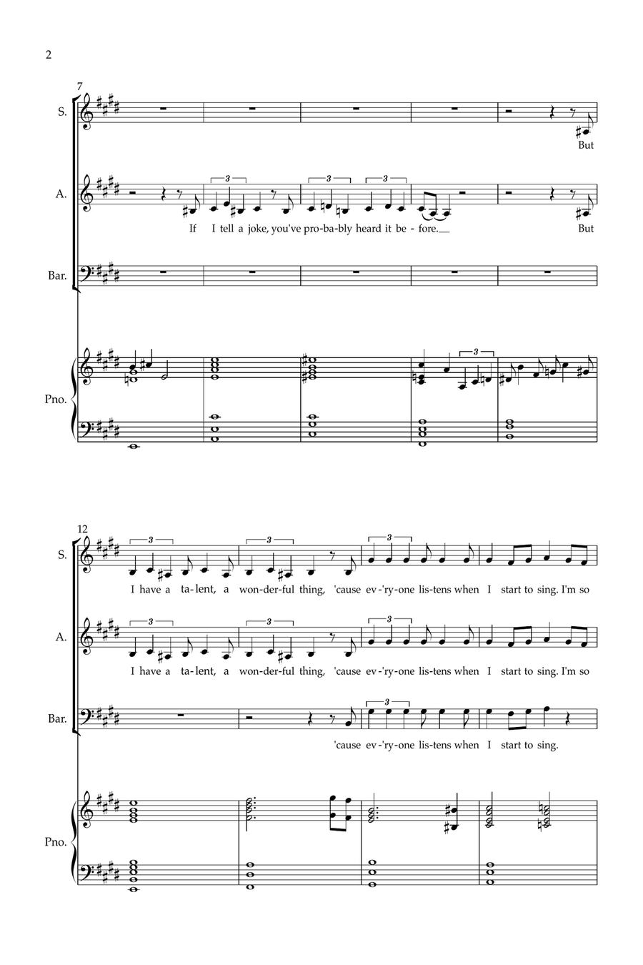 Thank You For The Music Thank You For The Music 3-Part scores gallery preview page 2