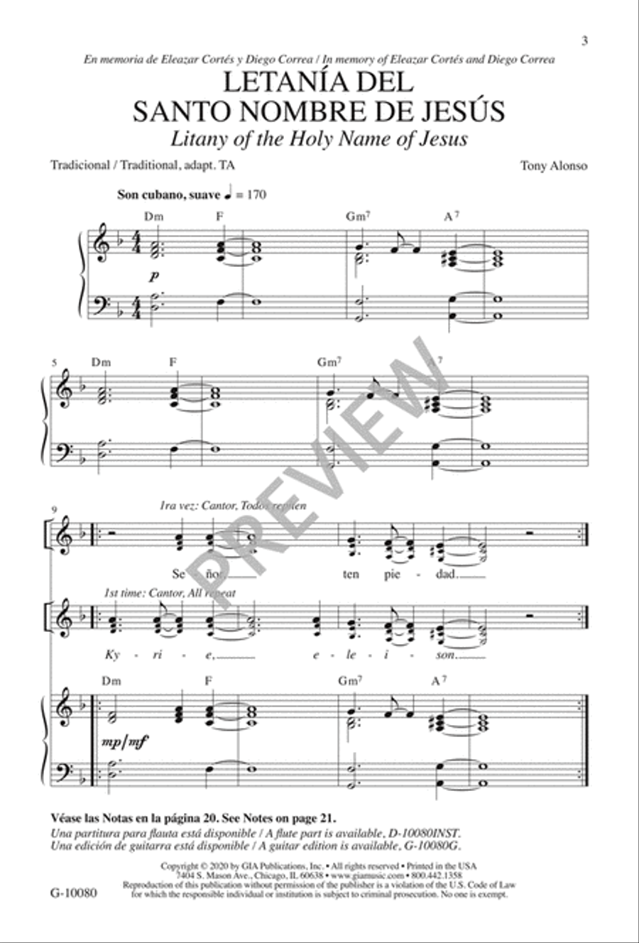 Letanía del Santo Nombre de Jesús 3-Part scores gallery preview page 3