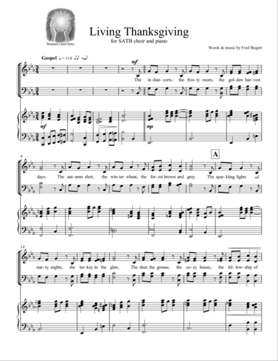 Living Thanksgiving Living Thanksgiving 4-Part scores gallery preview page 1