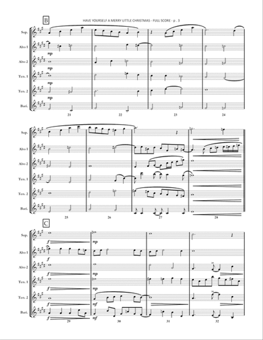 Have Yourself A Merry Little Christmas Woodwind Ensemble scores gallery preview page 4