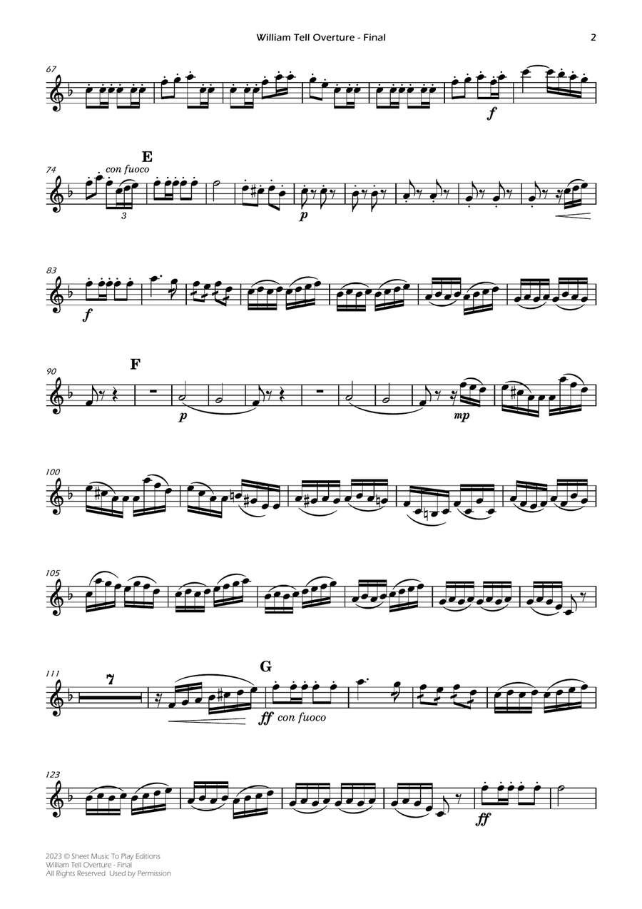 William Tell Overture - String Orchestra (Individual Parts) Chamber Music scores gallery preview page 6