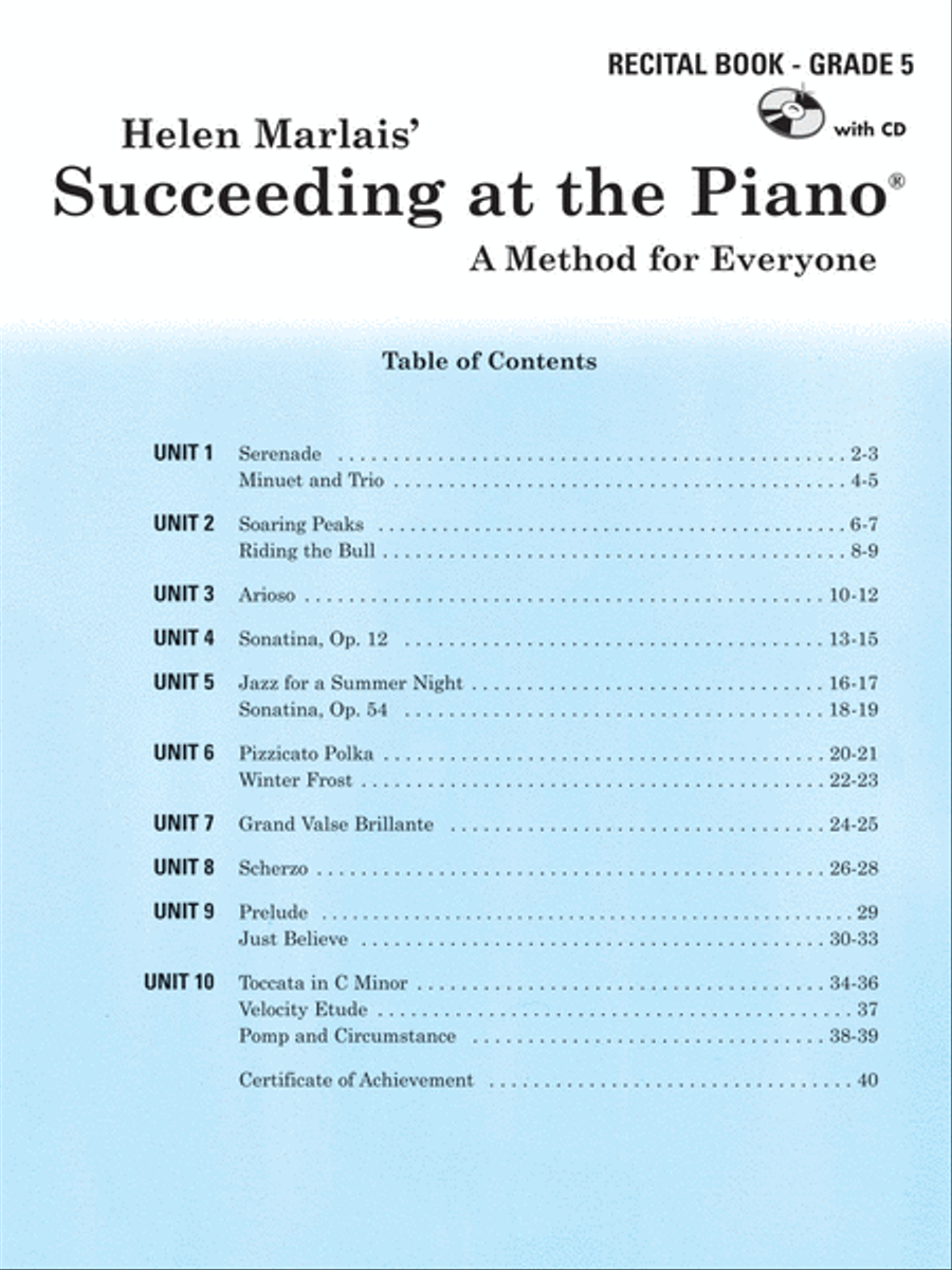 Succeeding at the Piano, Recital Book - Grade 5 Piano Method scores gallery preview page 3
