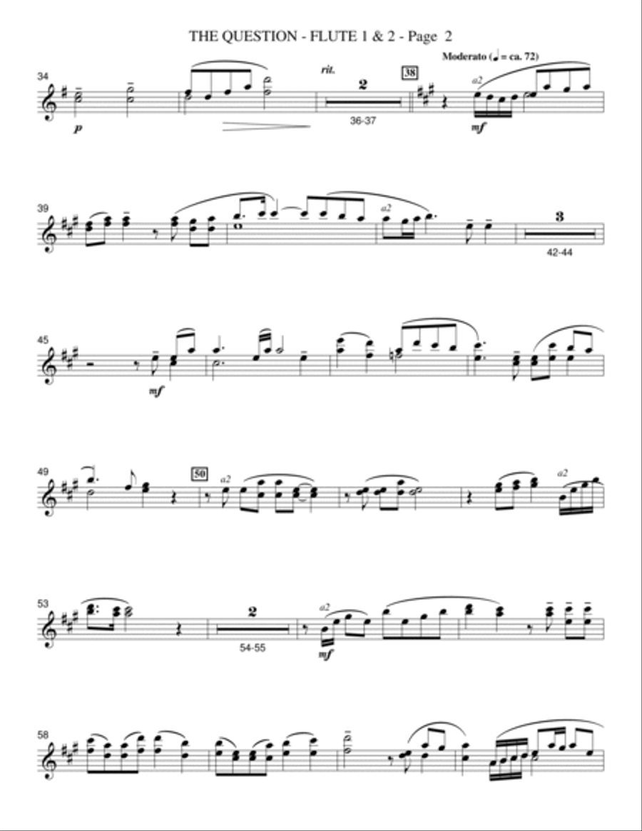 The Question - Flute 1 & 2 Choir scores gallery preview page 2