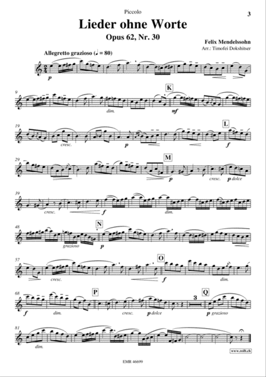 3 Lieder ohne Worte Piccolo scores gallery preview page 4
