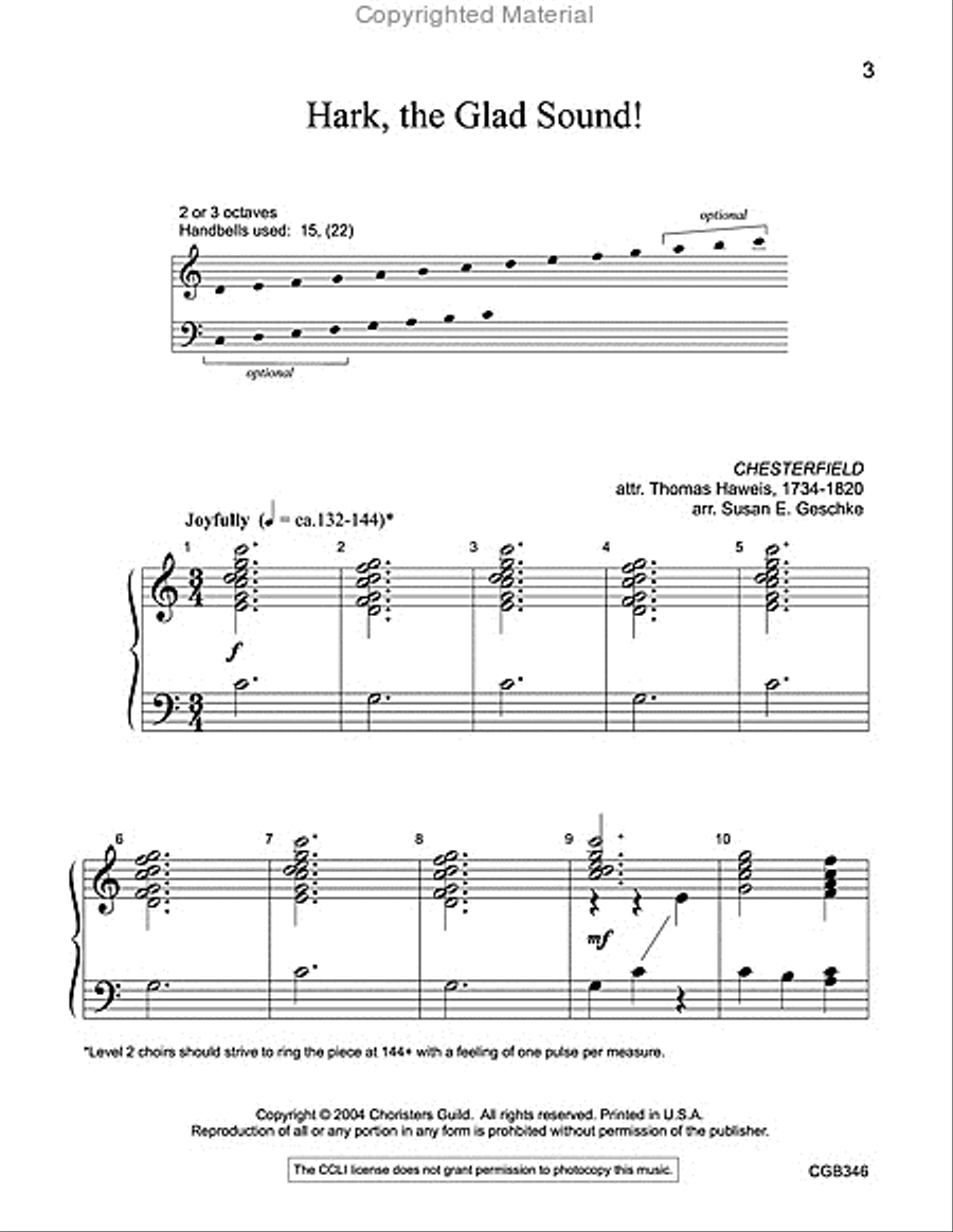 Hark the Glad Sound Handbell Choir scores gallery preview page 2