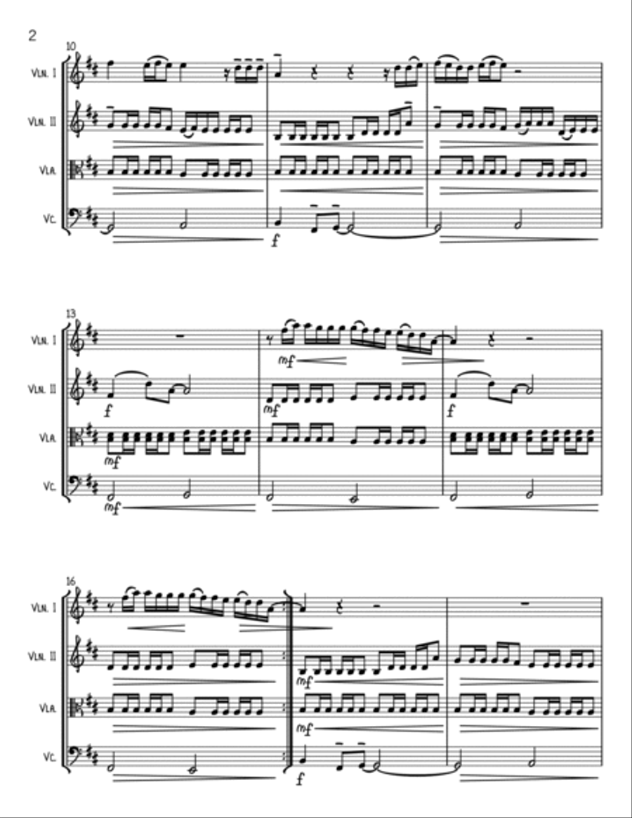 All Of The Lights String Quartet scores gallery preview page 2