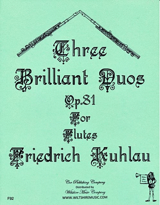 Book cover for 3 Brilliant Duos, Op.81