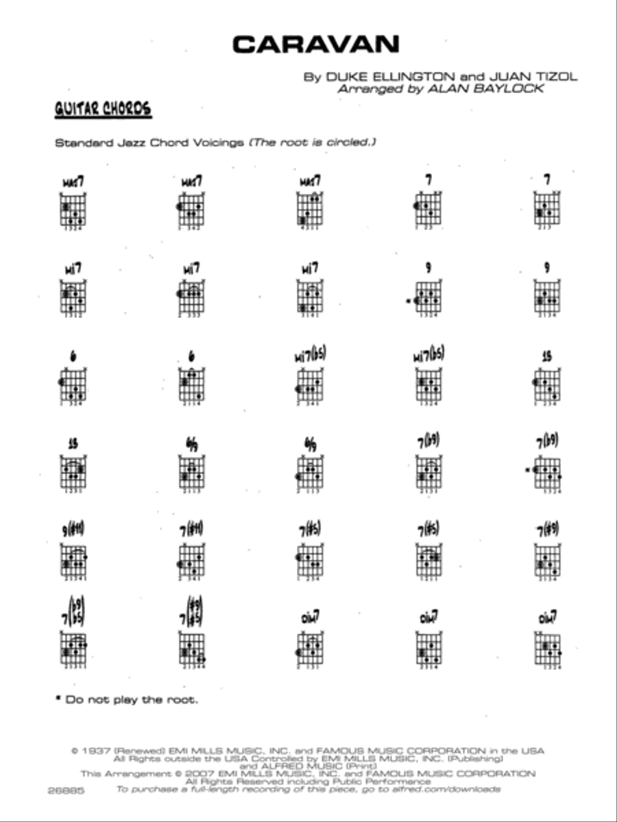 Caravan: Guitar Chords Jazz Ensemble scores gallery preview page 1