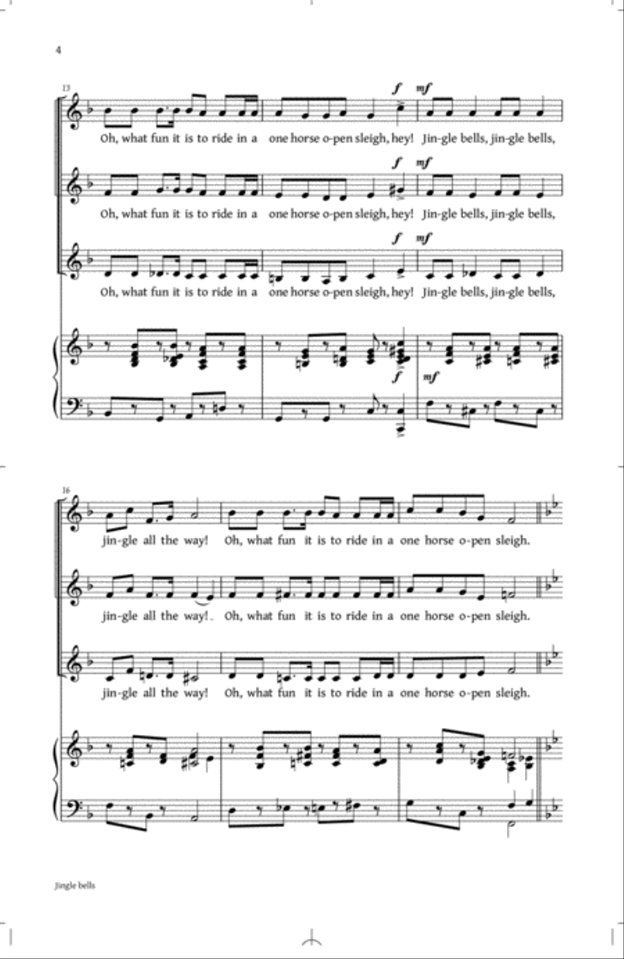 Jingle Bells SSA scores gallery preview page 3