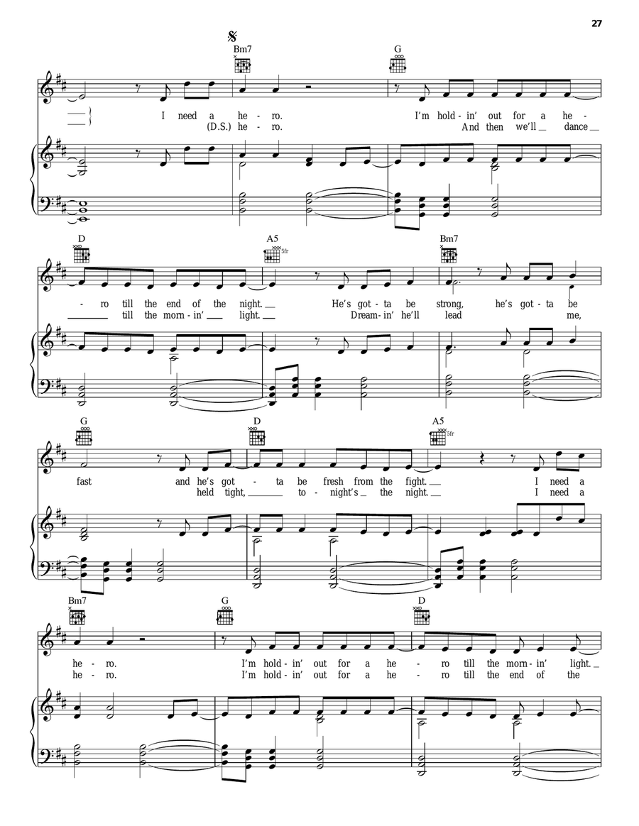 Holding Out For A Hero Acoustic Guitar scores gallery preview page 3