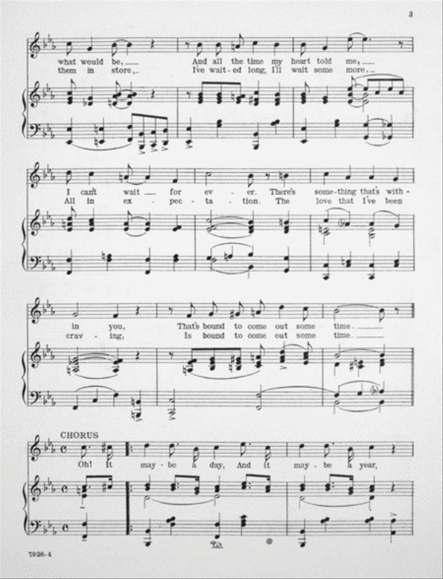 Maybe a Day, Maybe a Year (It's Bound to Come Sometime) Voice scores gallery preview page 3