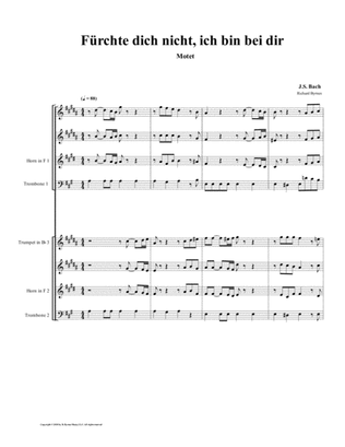 Fürchte dich nicht (motette) by J.S. Bach (Double Brass Choir)