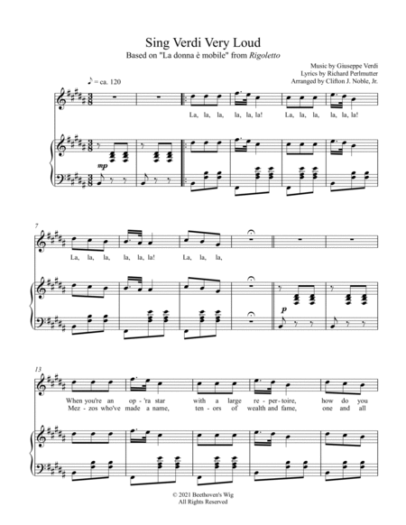 Beethoven's Wig - Sing Verdi Very Loud (Music: La donna é mobile, Verdi)
