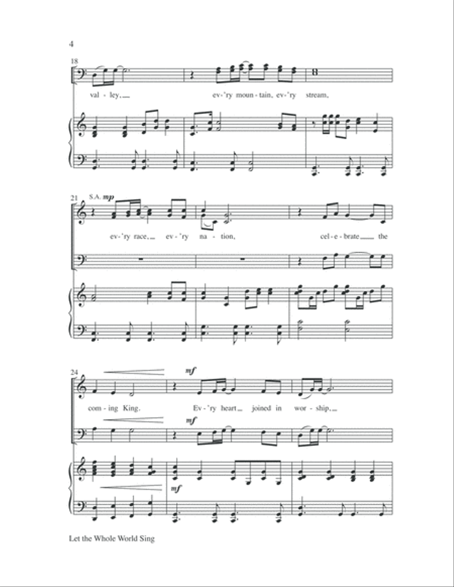 Let the Whole World Sing 4-Part scores gallery preview page 8