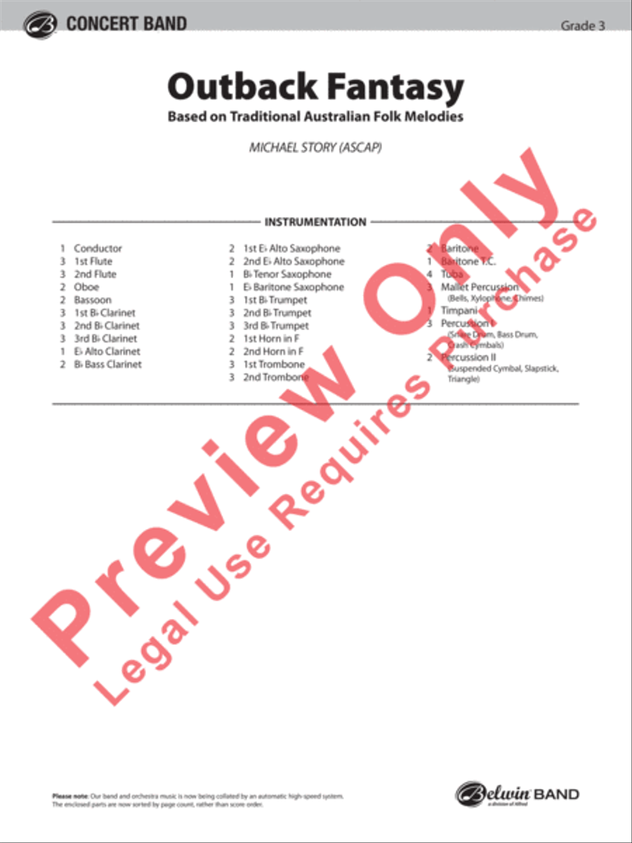 Outback Fantasy Concert Band scores gallery preview page 2