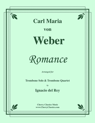 Book cover for Romance for Trombone solo and Trombone Quartet