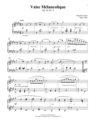 Book cover for Valse Melancolique, Op. 36, No.2