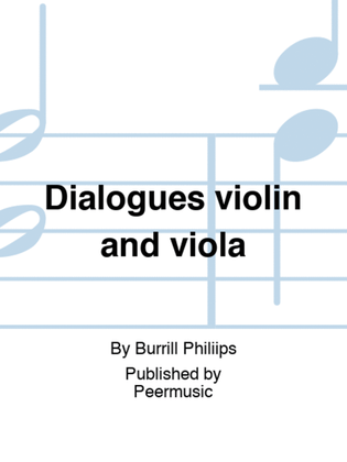 Book cover for Dialogues violin and viola