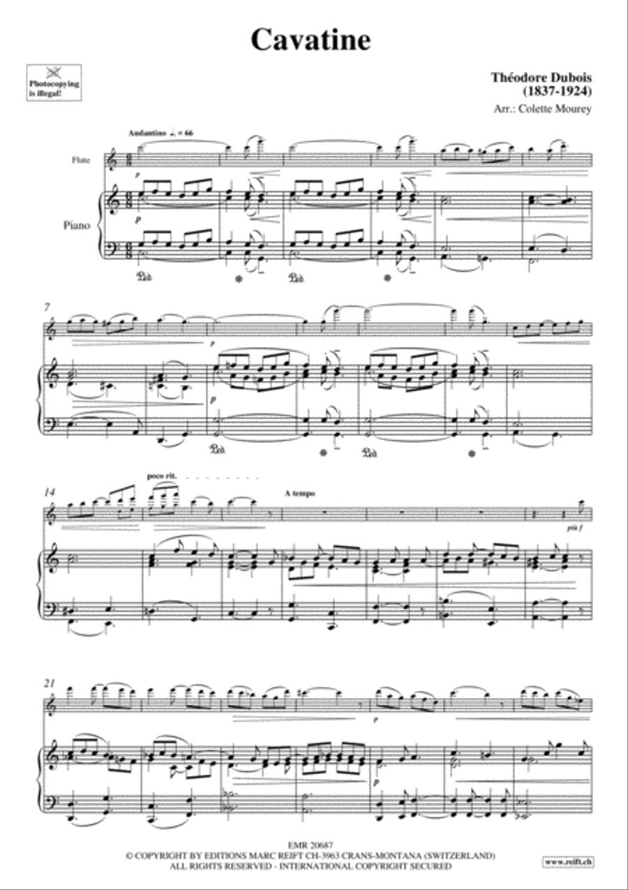 Cavatine Flute Solo scores gallery preview page 3