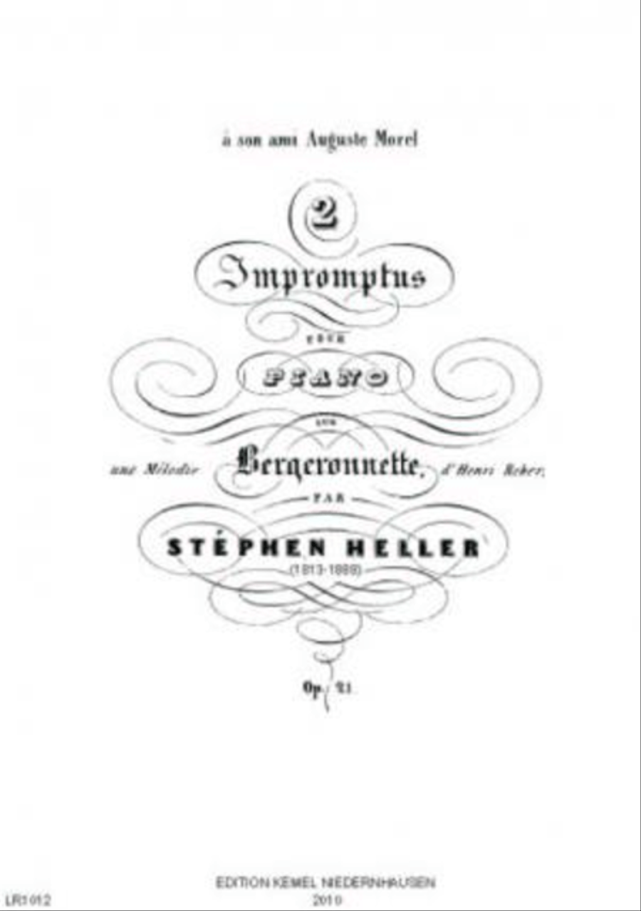 Deux impromptus sur une melodie Bergeronnette d' Henri Reber Piano Solo scores gallery preview page 1