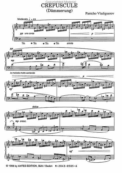 Trois Pieces op. 53 (1957) fur Klavier solo (Crepuscule - Legende - Danse Primordiale)