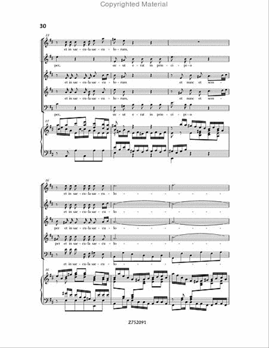 Cantata No. 191: Gloria in Excelsis Deo, BWV 191 4-Part scores gallery preview page 30