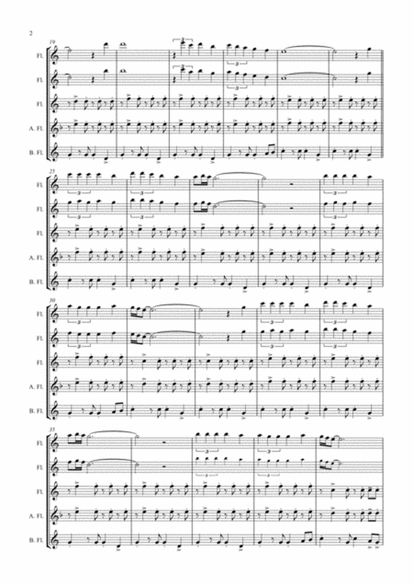 La Paloma - Spanish Habanera - Flute Quintet image number null