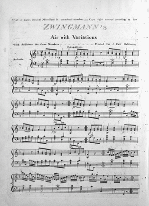 Book cover for Zwingmann's Air with Variations