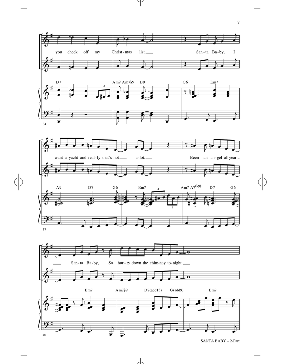 Santa Baby Santa Baby 2-Part scores gallery preview page 5