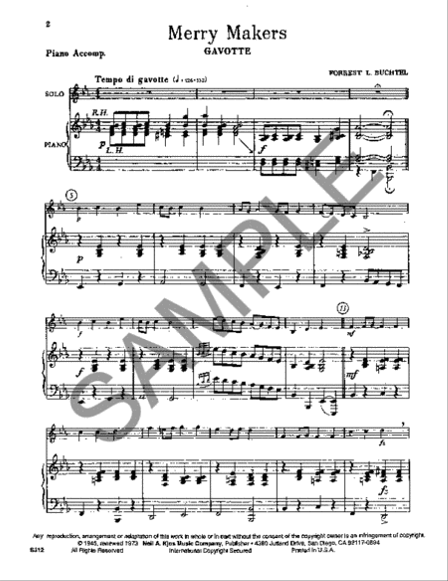 Merry Makers Gavotte Clarinet Solo scores gallery preview page 2