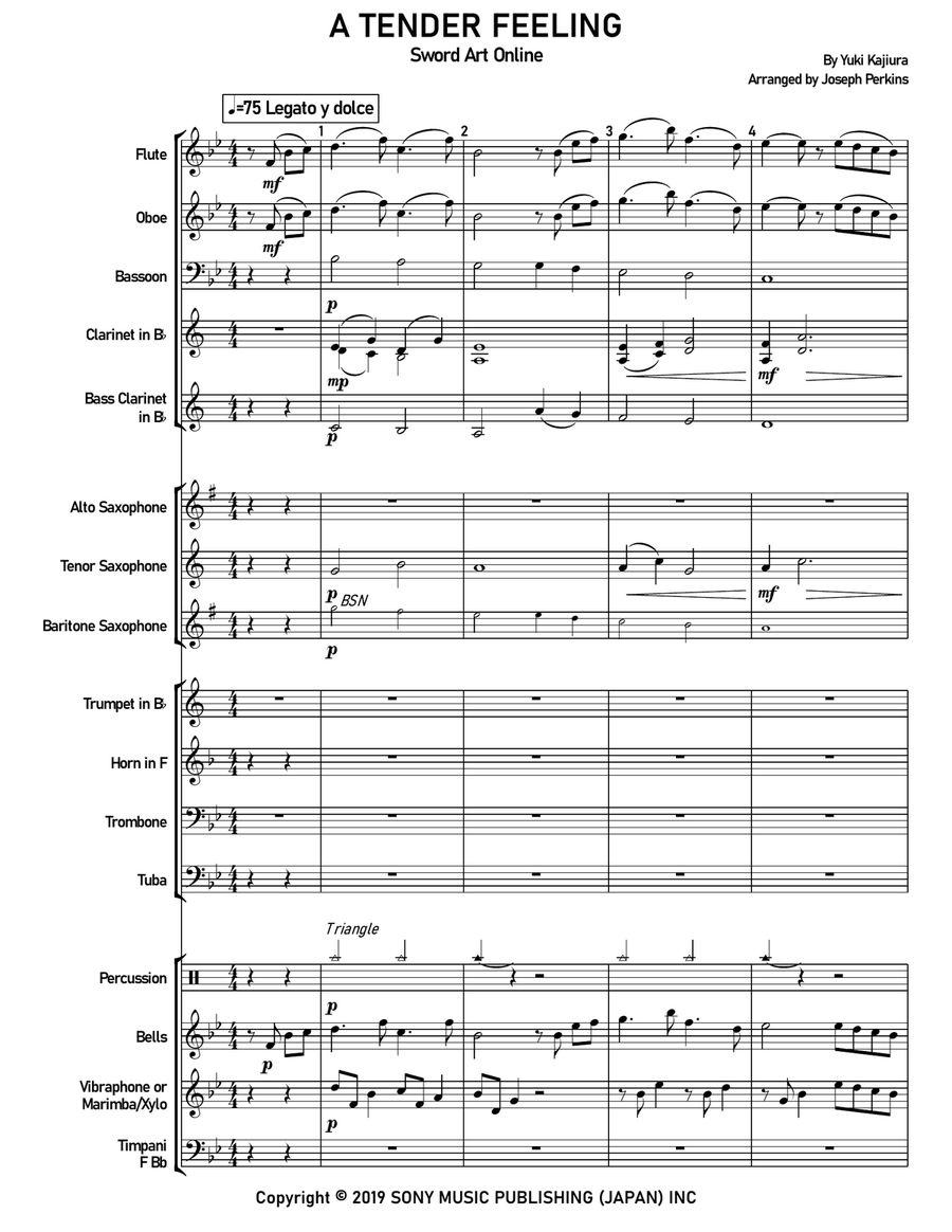 A Tender Feeling Concert Band scores gallery preview page 3