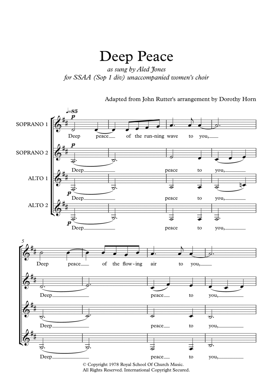 Deep Peace SSAA scores gallery preview page 1